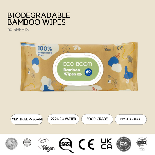 Biodegradable Bamboo Wipes 60s