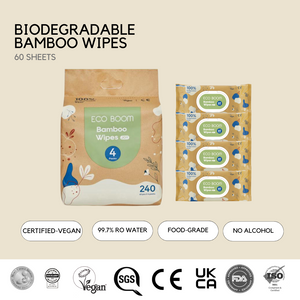 Biodegradable Bamboo Wipes 60s