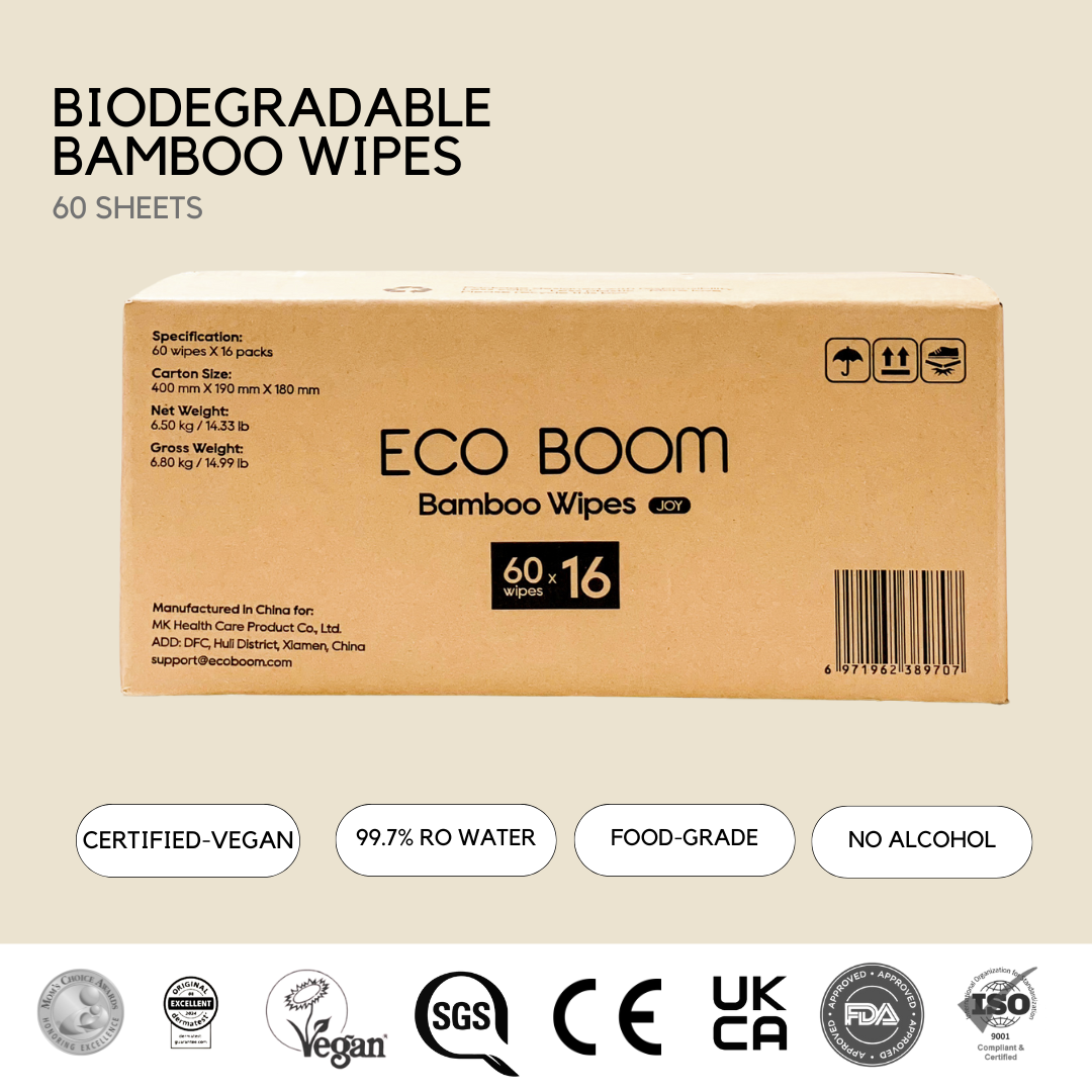 Biodegradable Bamboo Wipes 60s