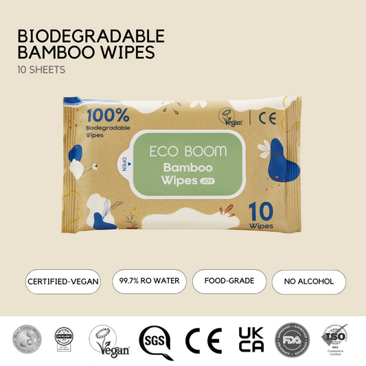 Biodegradable Bamboo Wipes Travel Pack