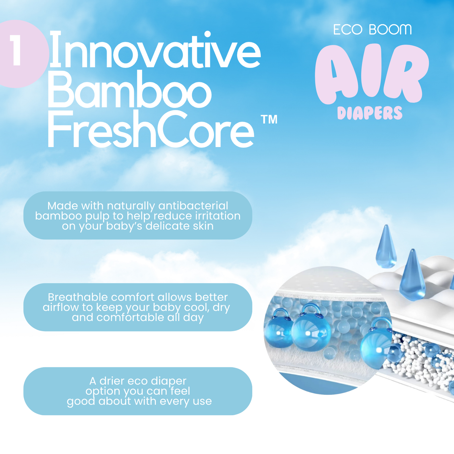 New! Air Bamboo Tape Diapers