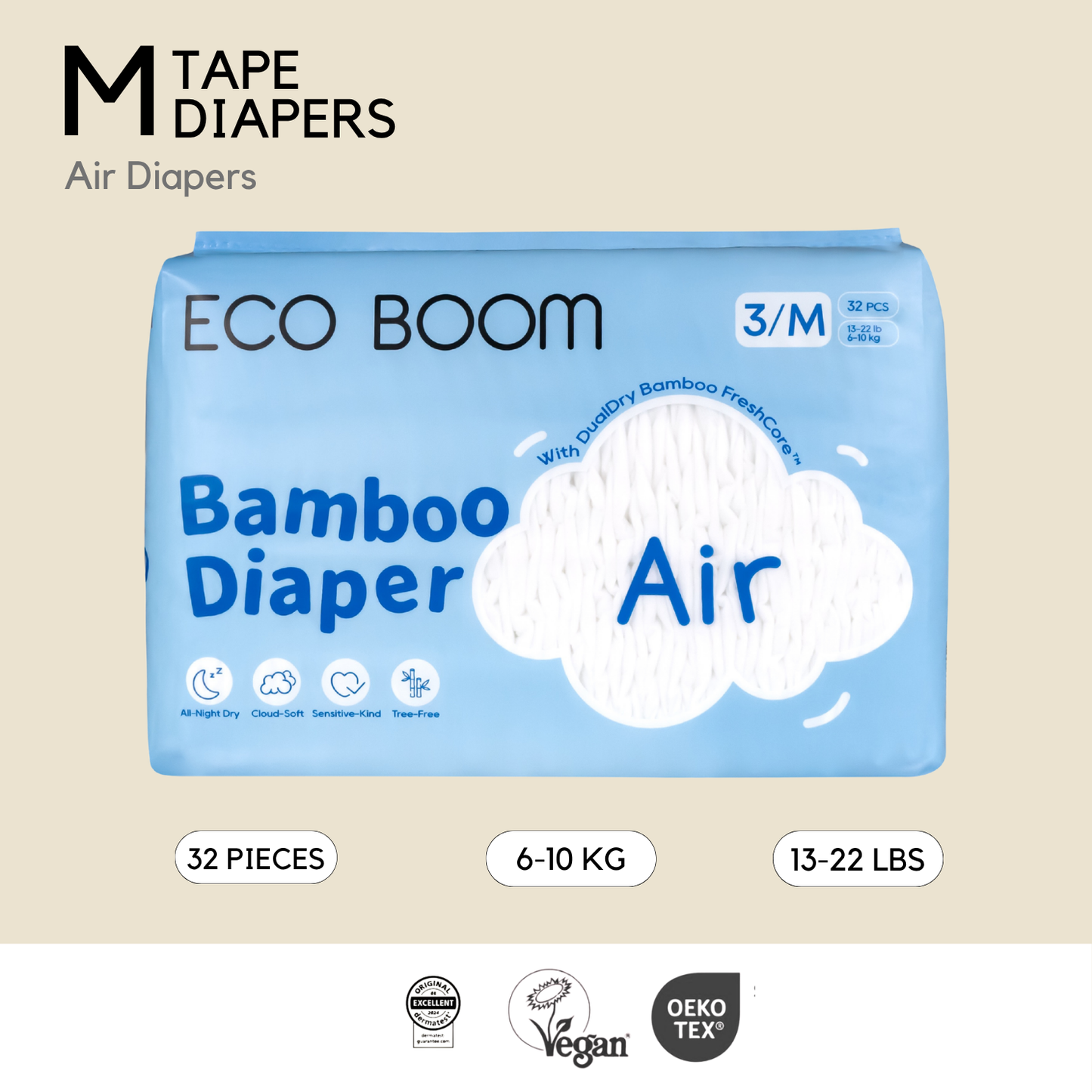 New! Air Bamboo Tape Diapers