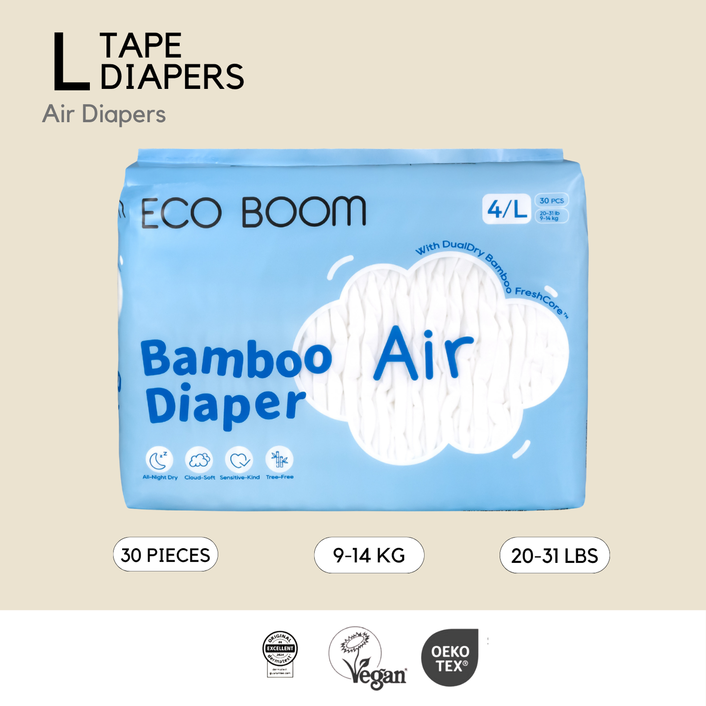 New! Air Bamboo Tape Diapers
