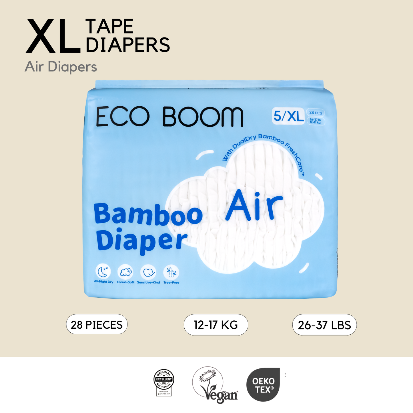 New! Air Bamboo Tape Diapers