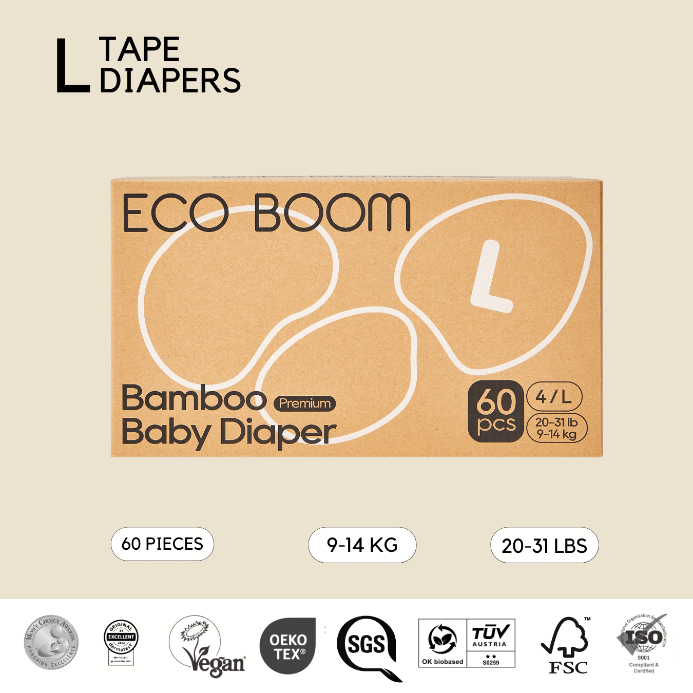 Premium Bamboo Tape Diapers